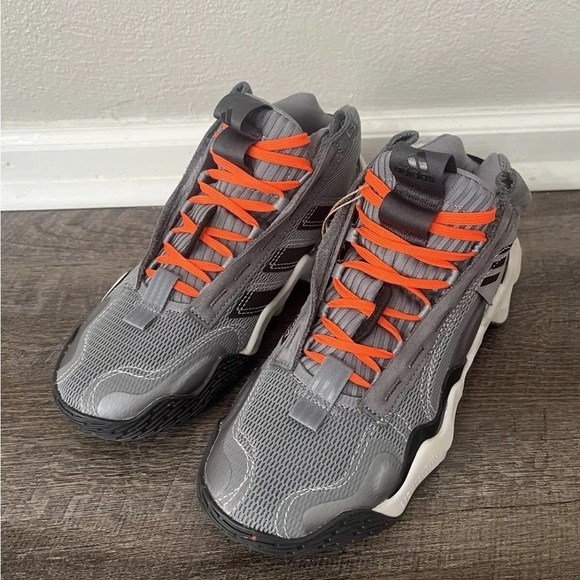 Adidas Exhibit B Candace PE Black/Gray/Orange Basketball Women Shoe Siz 7 GZ2351 - Picture 9 of 11